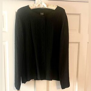 Eileen Fisher crepe quilted Silk textured Button-Up Jacket